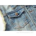 OEM Custom Men Denim Vest Jacket with Sleeves